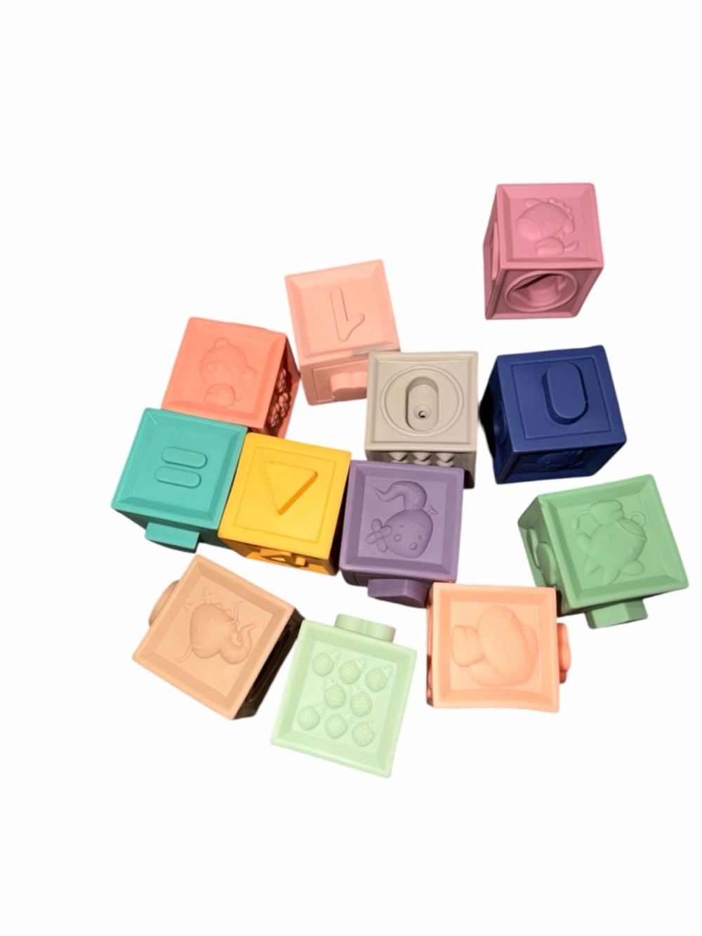 Pastel Sensory Stacking Blocks Alphabet Learning Toy Set